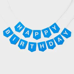 Happy Birthday Paper Pennant Banner Blue - Spritz™
