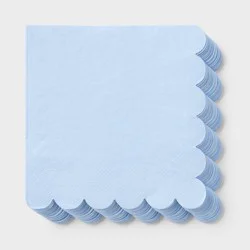 30ct Scalloped Edge Lunch Napkins for Wedding, Birthday, Baby Shower Blue - Spritz™