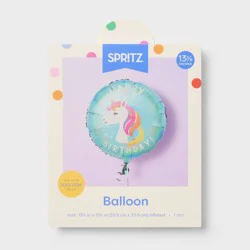 Unicorn Happy Birthday Round Foil Balloon- Spritz™