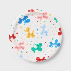20ct Birthday Balloon Dog Snack Paper Plates - Spritz™