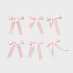 6ct Pre-Tied Bow Pack Light Pink - Spritz™