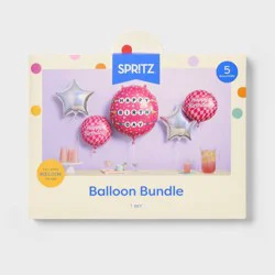 5ct Happy Birthday Friendship Bracelet Foil Balloon Bouquet Pink - Spritz™