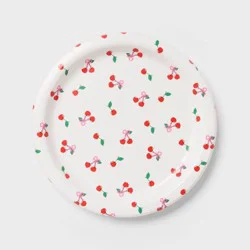 20ct Ditsy Cherry Dinner Paper Plates - Spritz™