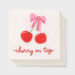 30ct "Cherry on Top" Beverage Napkins - Spritz™