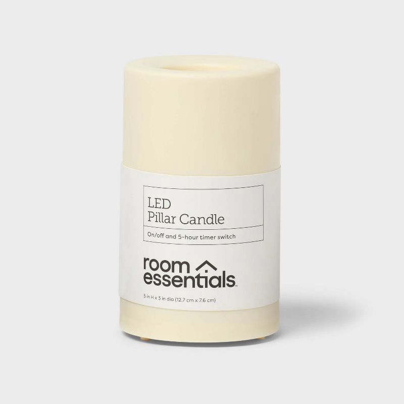 slide 1 of 3, 3"x5" LED Pillar Candle White - Room Essentials™, 1 ct