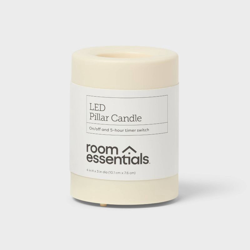 slide 1 of 3, 3"x4" LED Pillar Candle White - Room Essentials™, 1 ct