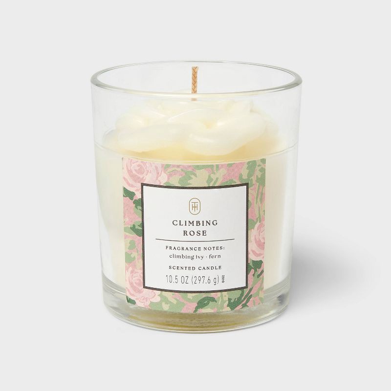 slide 1 of 4, Sculpted Wax Fragranced Climbing Rose Jar Candle - Threshold™, 1 ct