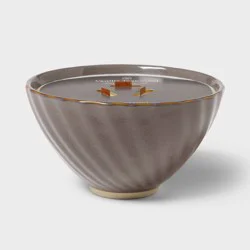 3 Wick Wooden Wick Ceramic Vanilla Teakwood Candle Gray 22oz - Threshold™