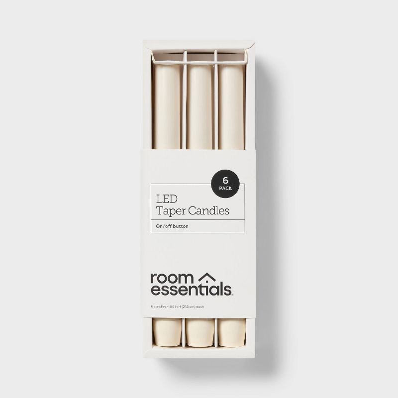 slide 1 of 3, 6pk LED Taper Candle Set - Room Essentials™, 6 ct