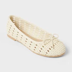 Kids' Doris Woven Ballet Flats - Cat & Jack™ Cream 4