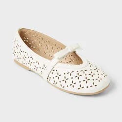 Girls' Margo Laser Cut Ballet - Cat & Jack™ White 2