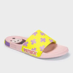 Men's SpongeBob Slides - Yellow/Pink 13