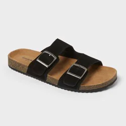 Men's Saul Suede Two Band Sandals - Goodfellow & Co™ Black 9