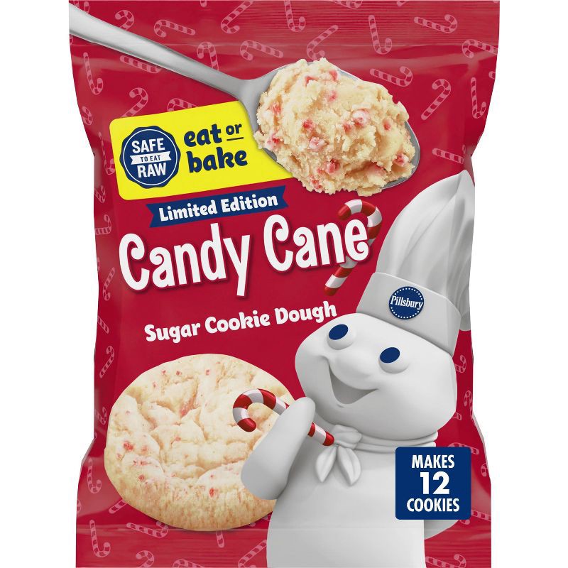 slide 1 of 7, Pillsbury Candy Cane Sugar Cookie Dough - 14ct/12ct, 14 ct, 12 ct