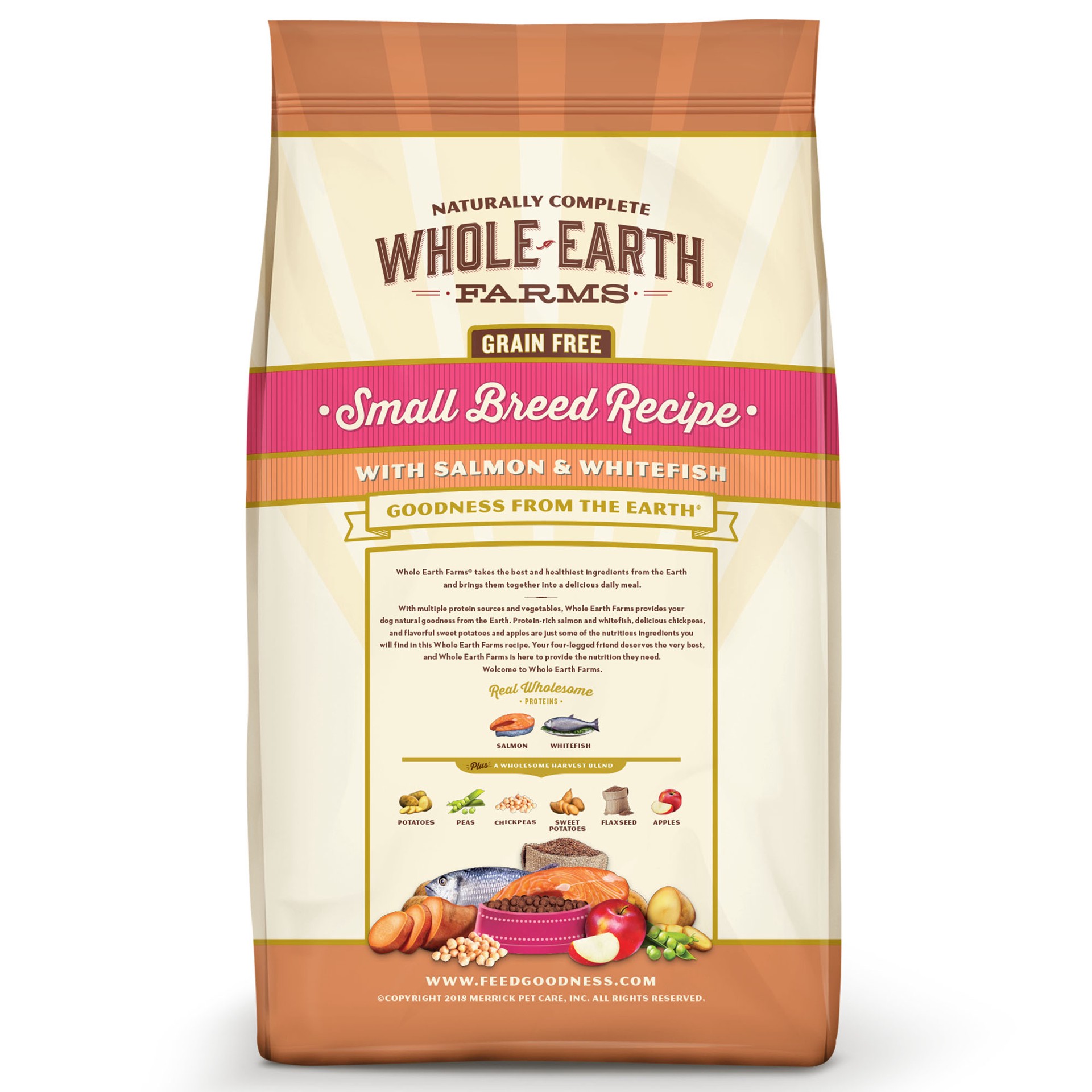 slide 5 of 6, Whole Earth Farms Grain Free Dry Dog Food Small Breed Recipe with Salmon & Whitefish - 12 lb Bag, 12 lb