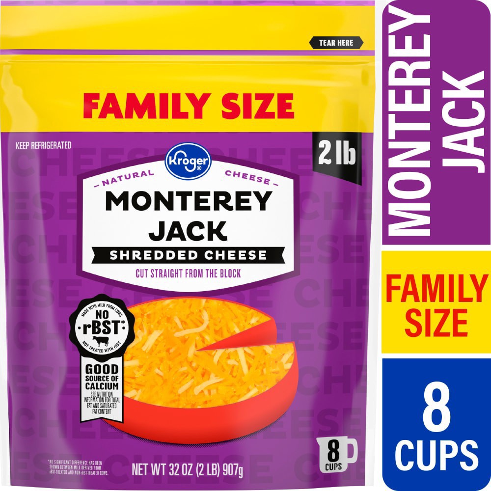 slide 1 of 4, Kroger® Natural Monterey Jack Shredded Cheese Family Size, 32 oz