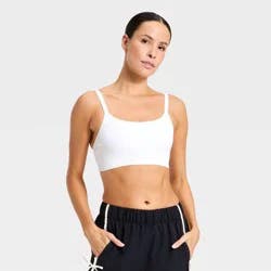Women's Seamless Light Support Cami Sports Bra - All In Motion™ White L