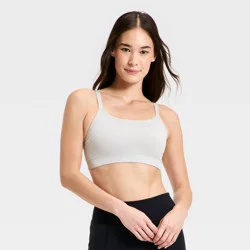 Women's Seamless Light Support Cami Sports Bra - All In Motion™ Heathered Gray XL