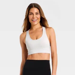 Women's Seamless Medium Support Racerback Sports Bra - All In Motion™ Gray S