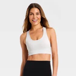 Women's Seamless Medium Support Racerback Sports Bra - All In Motion™ Gray XXL