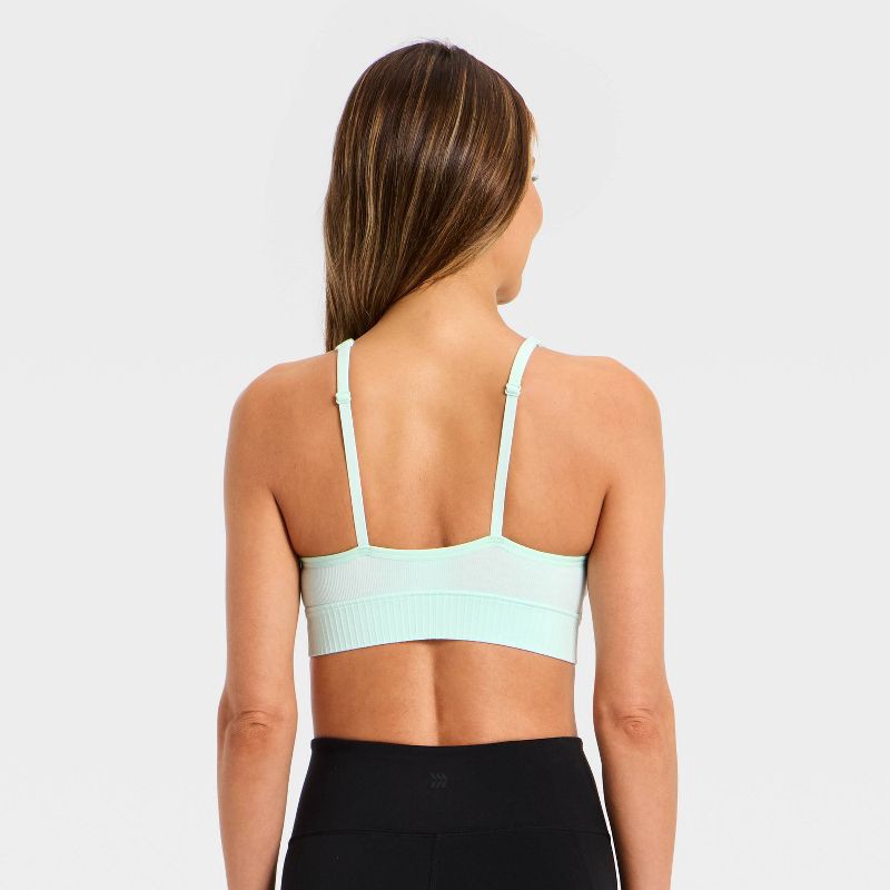 slide 2 of 5, Women's Modal Seamless Light Support Twist-Front Longline Sports Bra - All In Motion™ Mint Green L, 1 ct