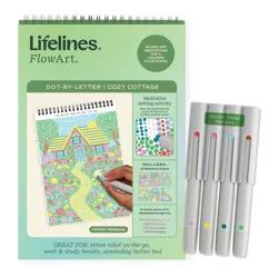 Lifelines 1"x10.3" Dot-By-Letter Cozy Cottage Coloring Book
