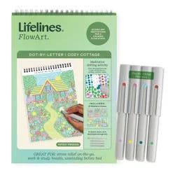 Lifelines 1"x10.3" Dot-By-Letter Cozy Cottage Coloring Book