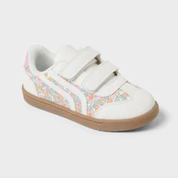 Toddler Dakota Retro Hook and Loop Closure Floral Court Sneakers - Cat & Jack™ White 8T
