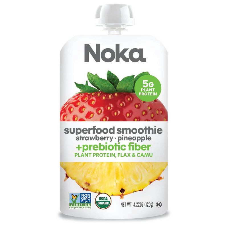 slide 1 of 11, NOKA Superfood Smoothie Fruit Strawberry Pineapple Single Pouch - 4.22oz, 4.22 oz