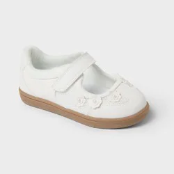 Toddler Cardis Hook and Loop Closure Floral Print Mary Jane Sneakers - Cat & Jack™ White 11T
