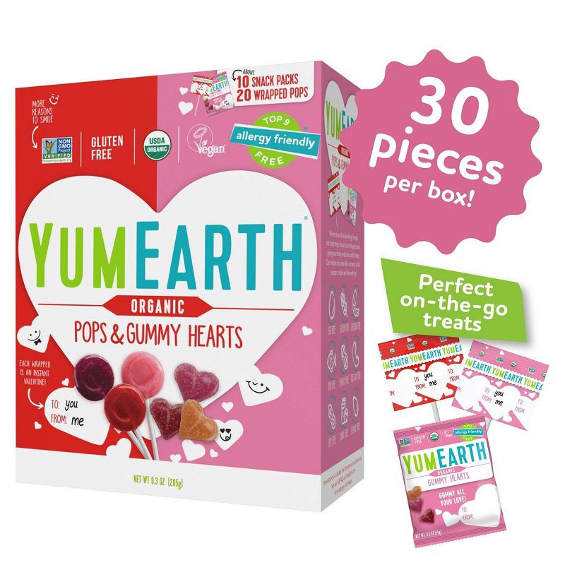 slide 2 of 10, YumEarth Valentines Organic Variety Candy Box - 9.3oz/30pk, 30 ct; 9.3 oz