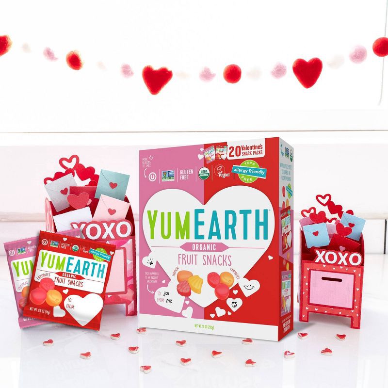 slide 5 of 9, YumEarth Valentines Organic Fruit Snacks Variety Candy Box - 10oz/20ct, 20 ct; 10 oz