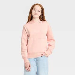Girls' Oversized Fleece Hoodie Sweatshirt - art class™ Pink M