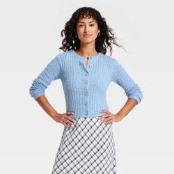 Women's Rib Cardigan - Universal Thread™ Blue XS