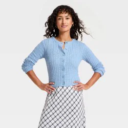 Women's Rib Cardigan - Universal Thread™ Blue M