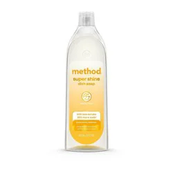 Method Super Shine Liquid Dish Soap Powered By Enzymes Coastal Citrus - 16oz