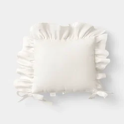 Threshold designed w/Studio McGee 18"x20" Ruffle Outdoor Patio Seat Cushion Ivory - Threshold™ designed with Studio McGee