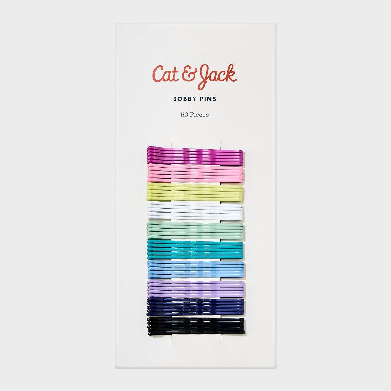 slide 2 of 3, Colored Bobbypins - 50ct - Cat & Jack™, 50 ct