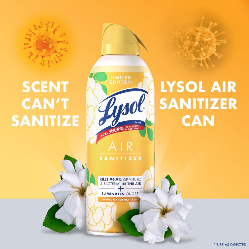 slide 2 of 9, Lysol White Gardenia Air Sanitizer - 10oz, 10 oz