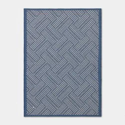 Threshold designed w/Studio McGee 5'x7' Oversized Basket Weave Woven Outdoor Patio Area Rug Blue - Threshold™ designed with Studio McGee