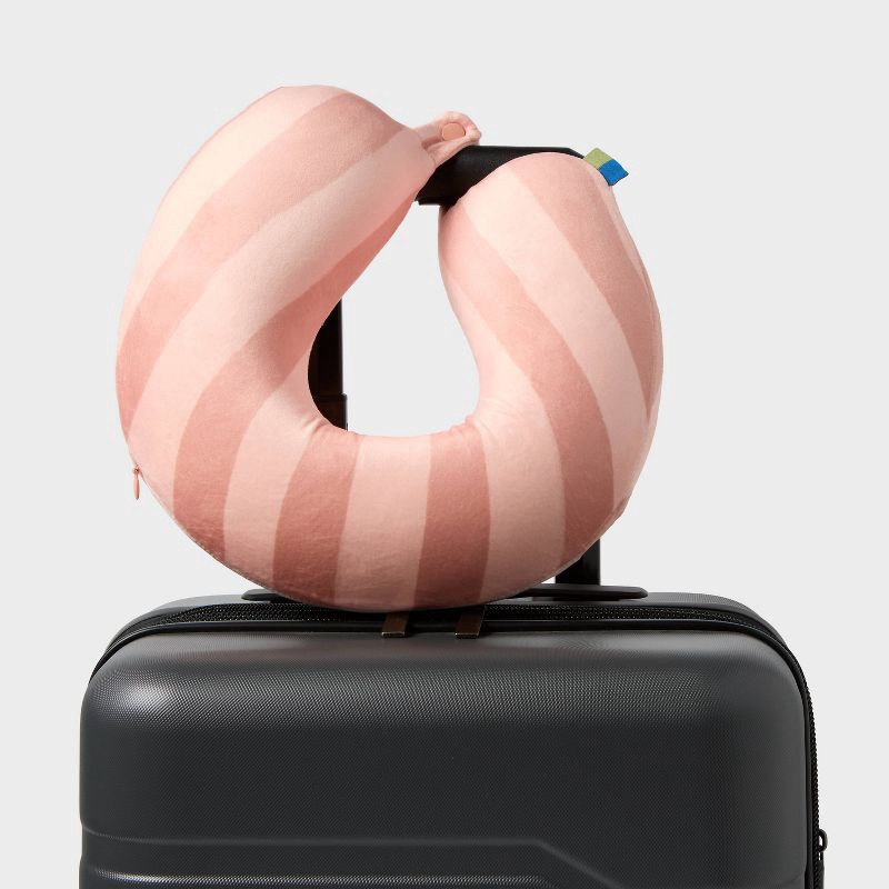 slide 2 of 3, Printed Neck Pillow - Open Story™️- Pink Stripe, 1 ct