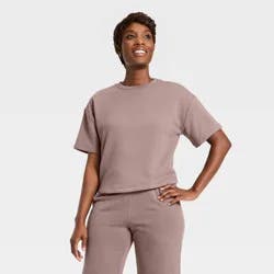 Women's French Terry T-Shirt - A New Day™ Gray XL