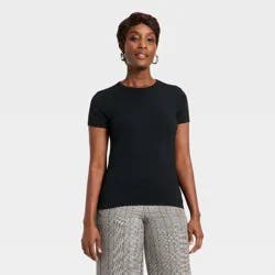 Women's Short Sleeve Fitted Jersey T-Shirt - A New Day™ Black XS