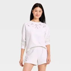 Women's Eyelet Sweatshirt - A New Day™ White XS