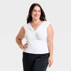 Women's Twist Tank Top - A New Day™ White XXL