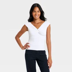 Women's Twist Tank Top - A New Day™ White S