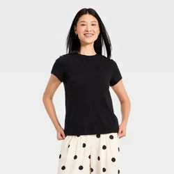 Women's Short Sleeve Perfect T-Shirt - A New Day™ Black XL