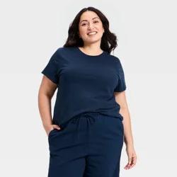 Women's Short Sleeve Perfect T-Shirt - A New Day™ Navy Blue XXL