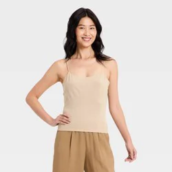 Women's Sculpt Cami Top - A New Day™ Beige M