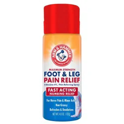 Arm & Hammer Foot & Leg Pain Relief Spray Treatment with Lidocaine